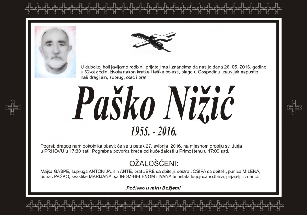 Umro  Paško Nižić