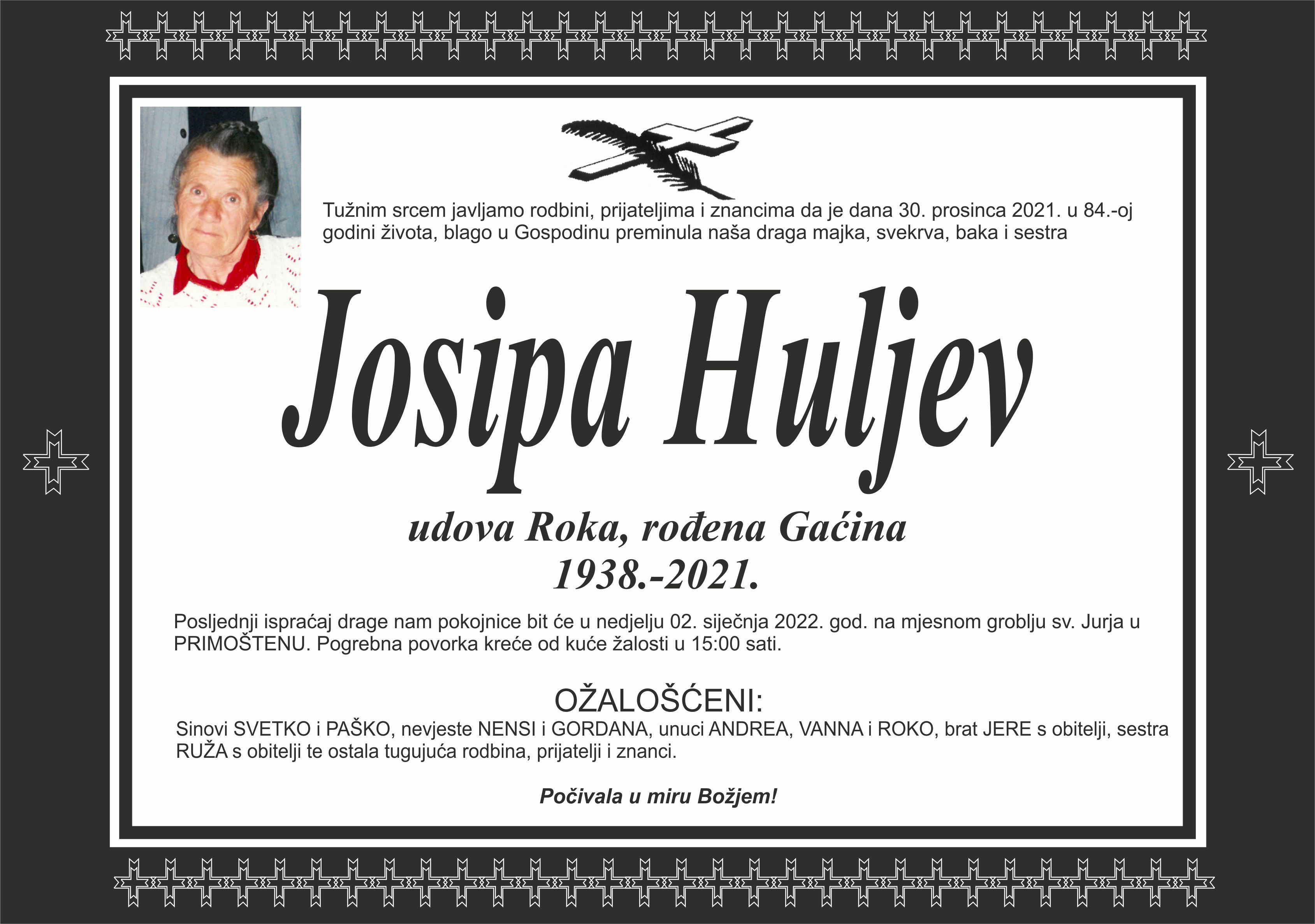 Umrla Josipa Huljev