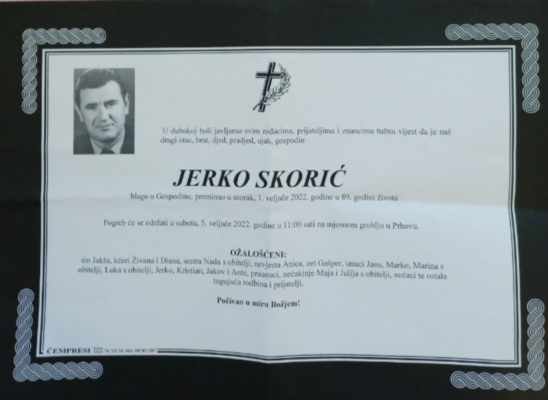 Umro Jerko Skorić