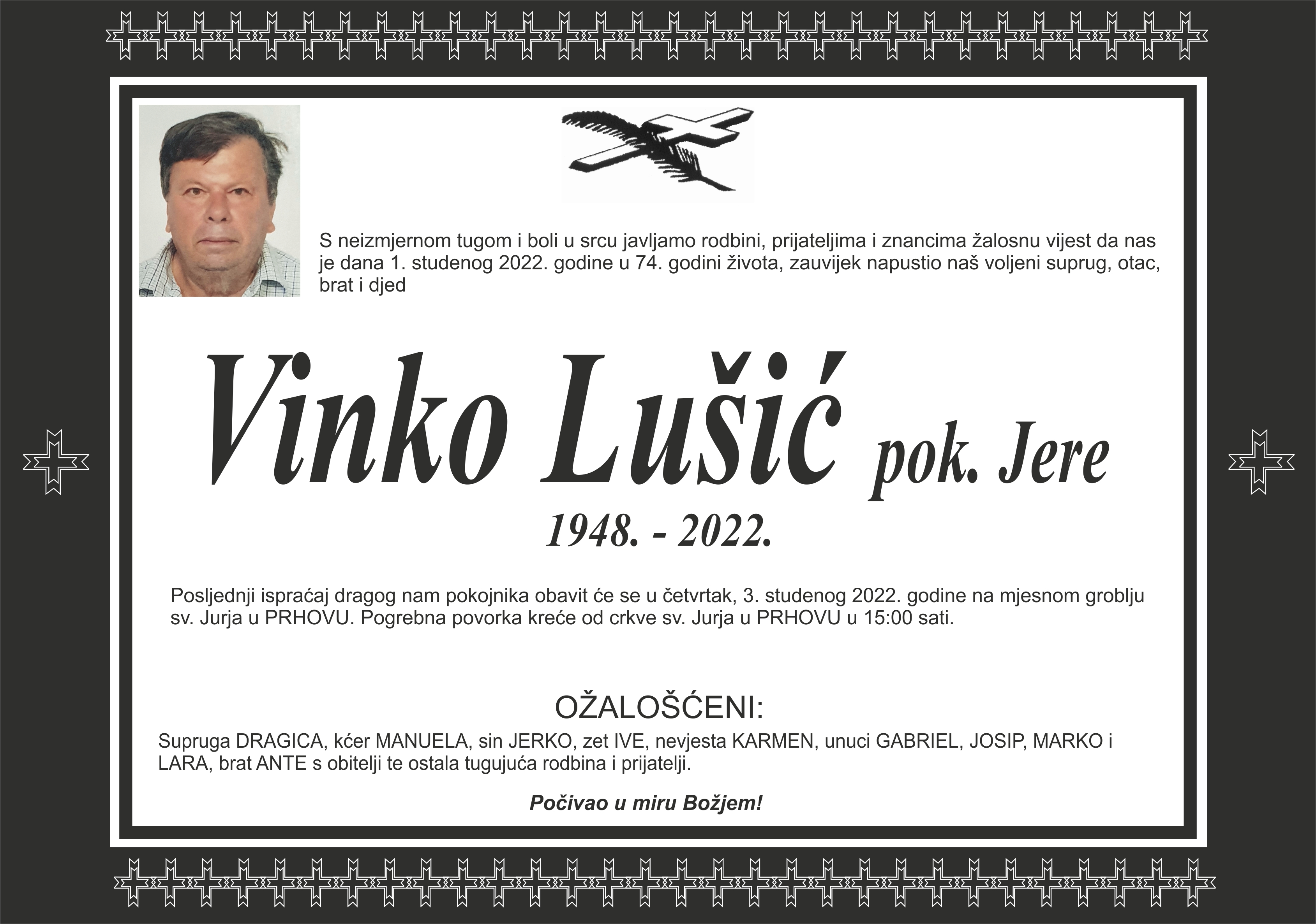 Umro Vinko Lušić 