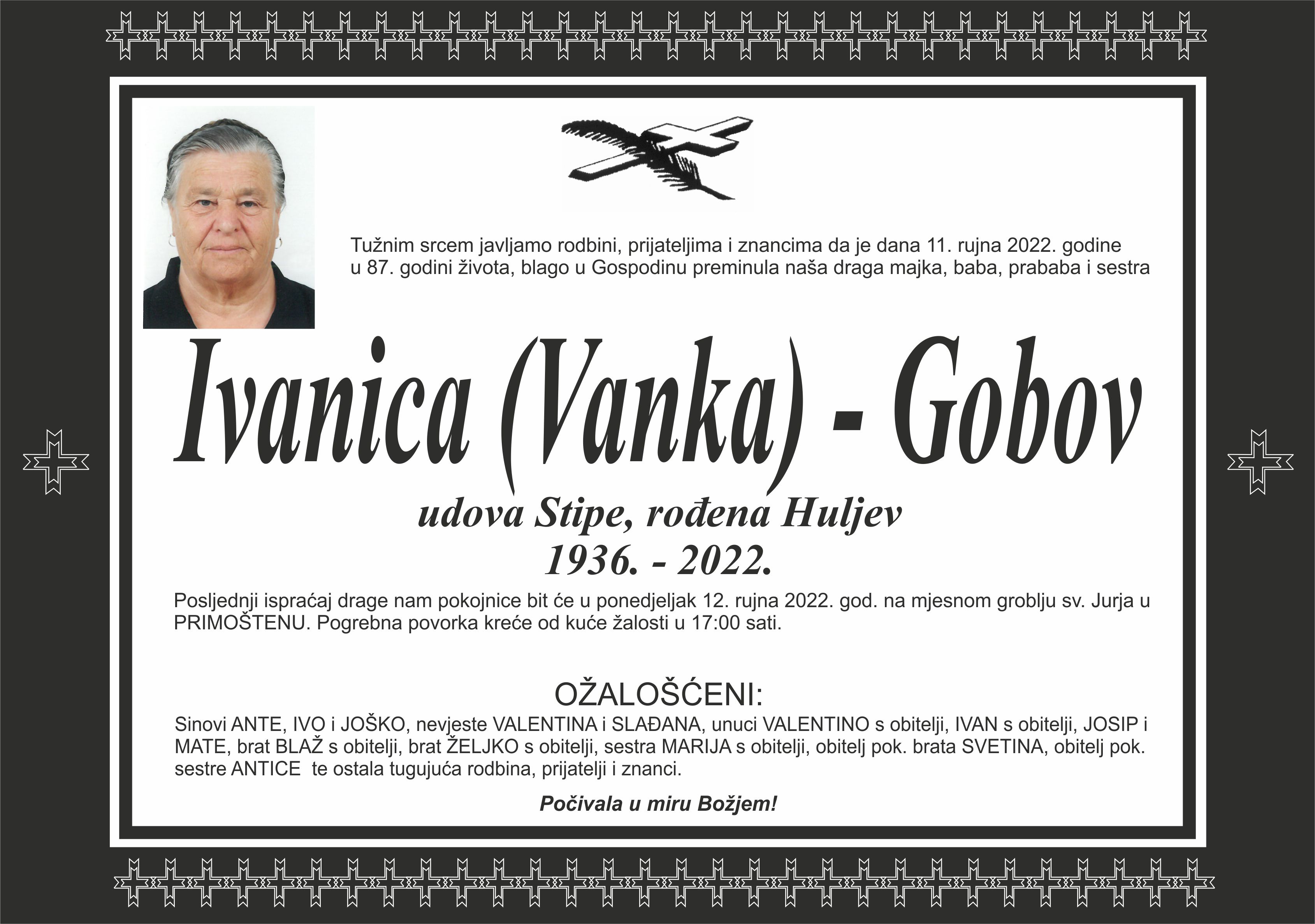Umrla Ivanica (Vanka) - Gobov