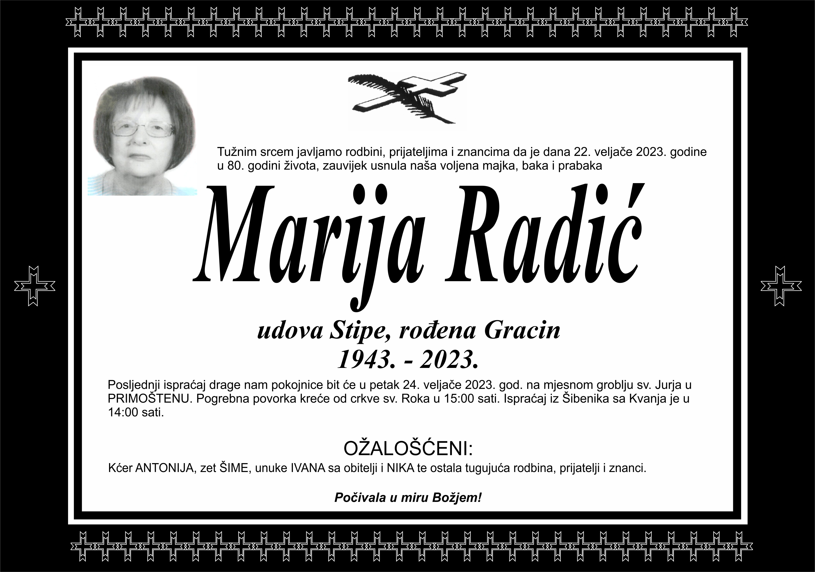 Umrla Marija Radić