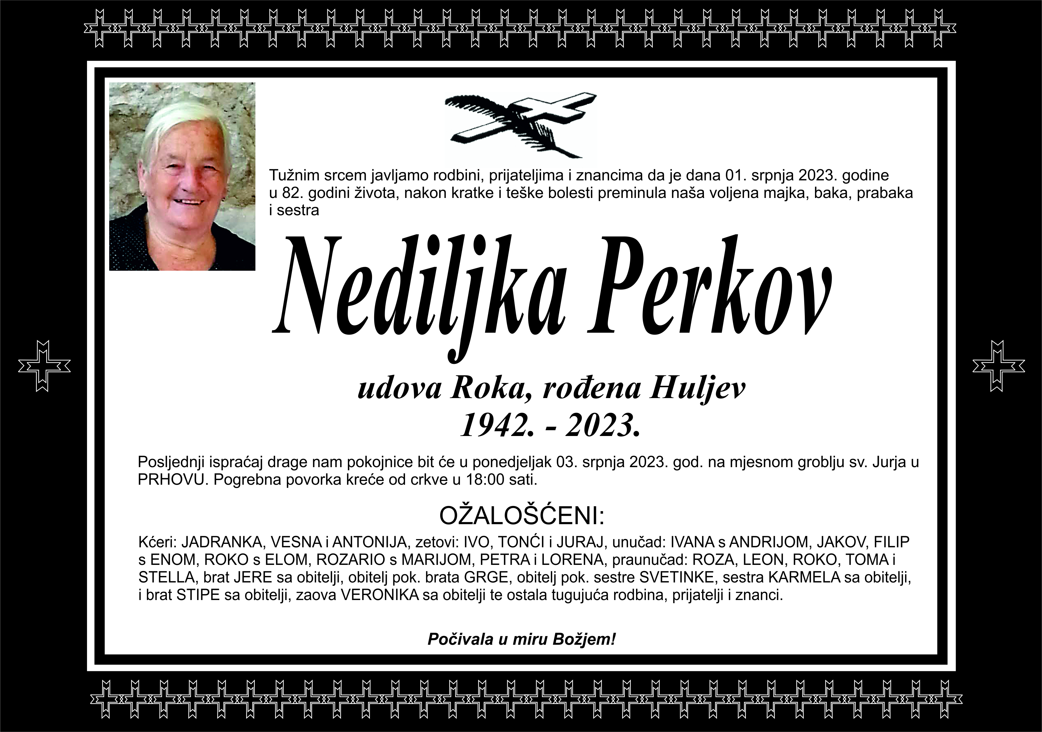Umrla Nediljka Perkov