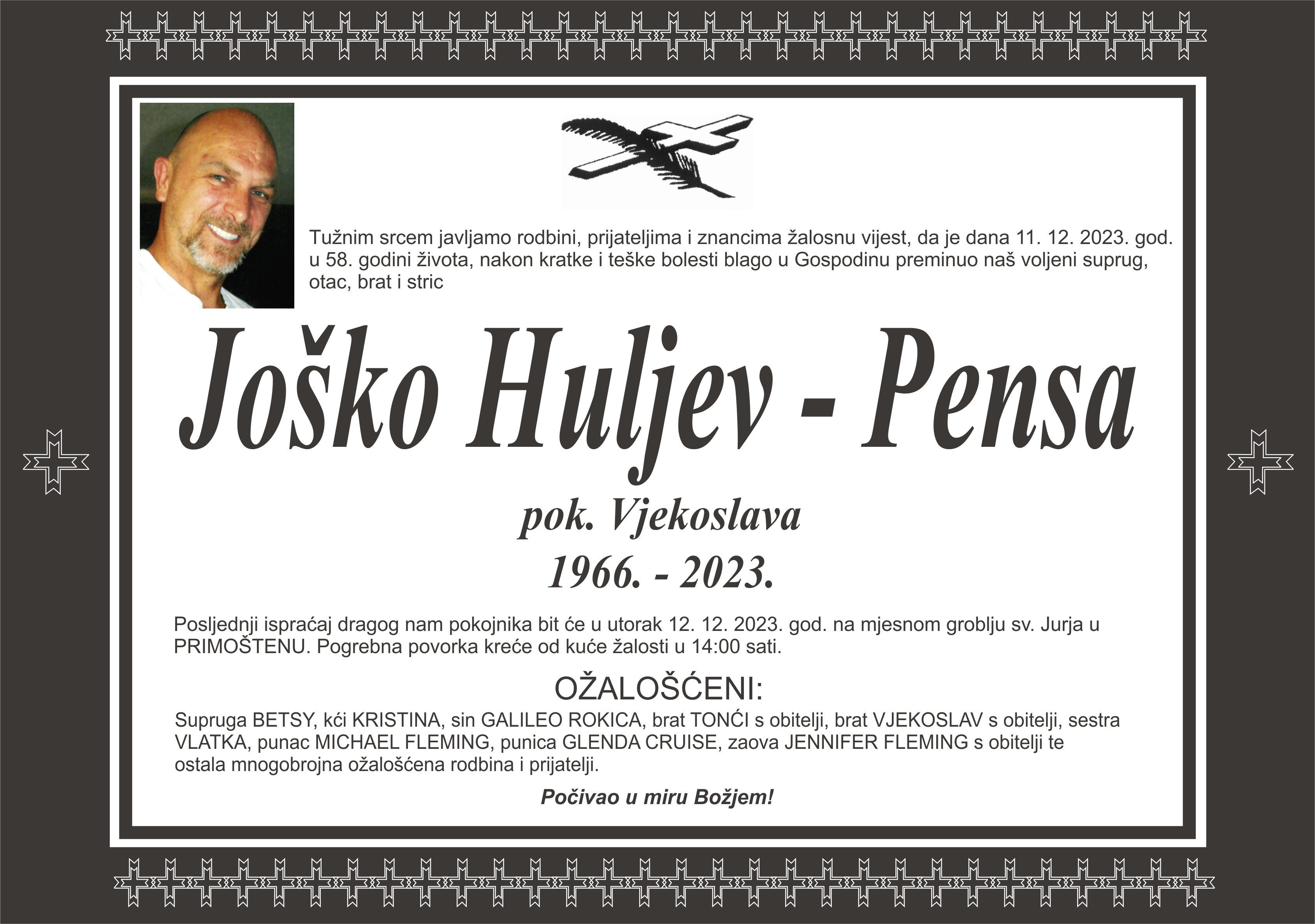 Umro Joško Huljev - Pensa