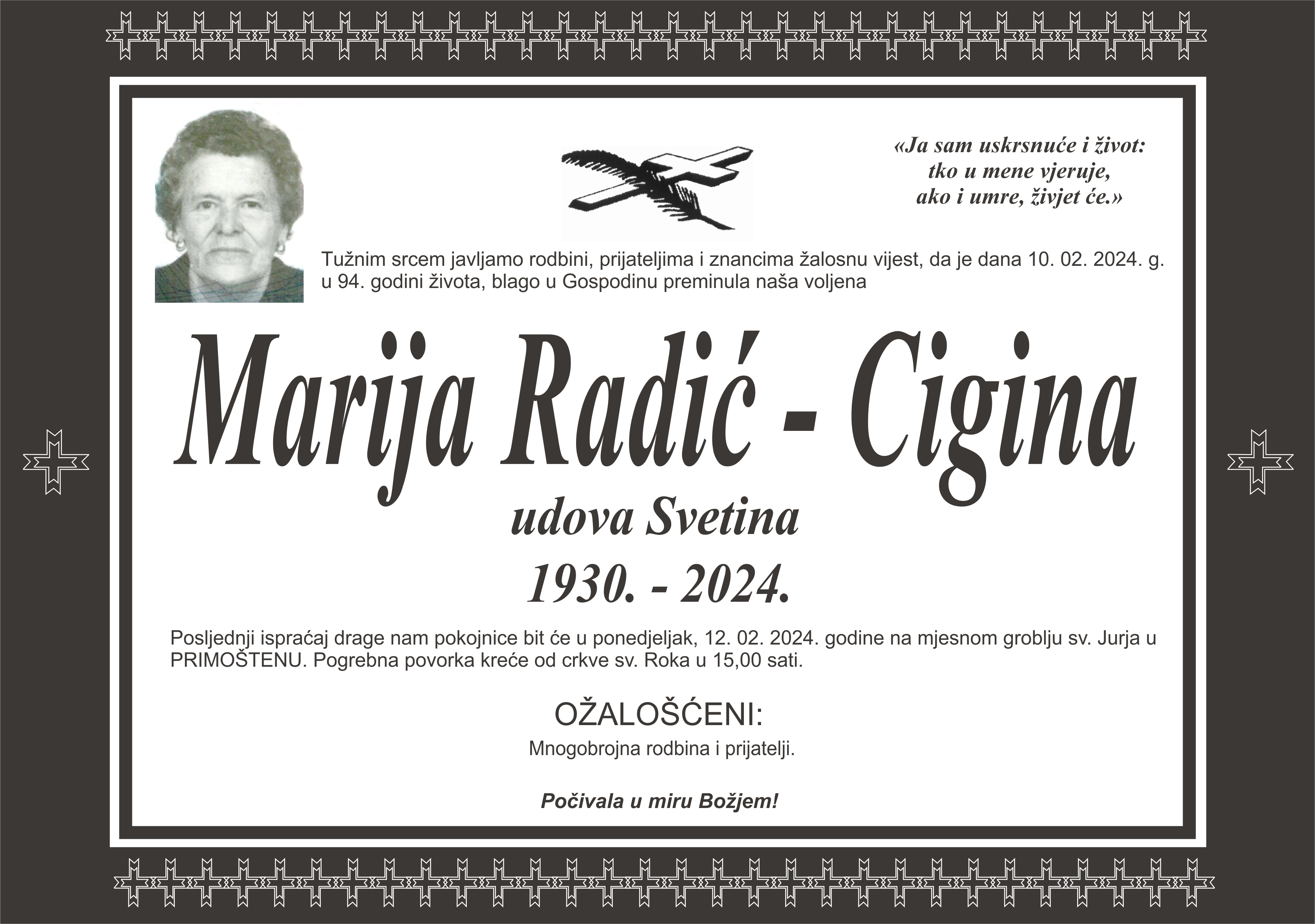 Umrla Marija Radić