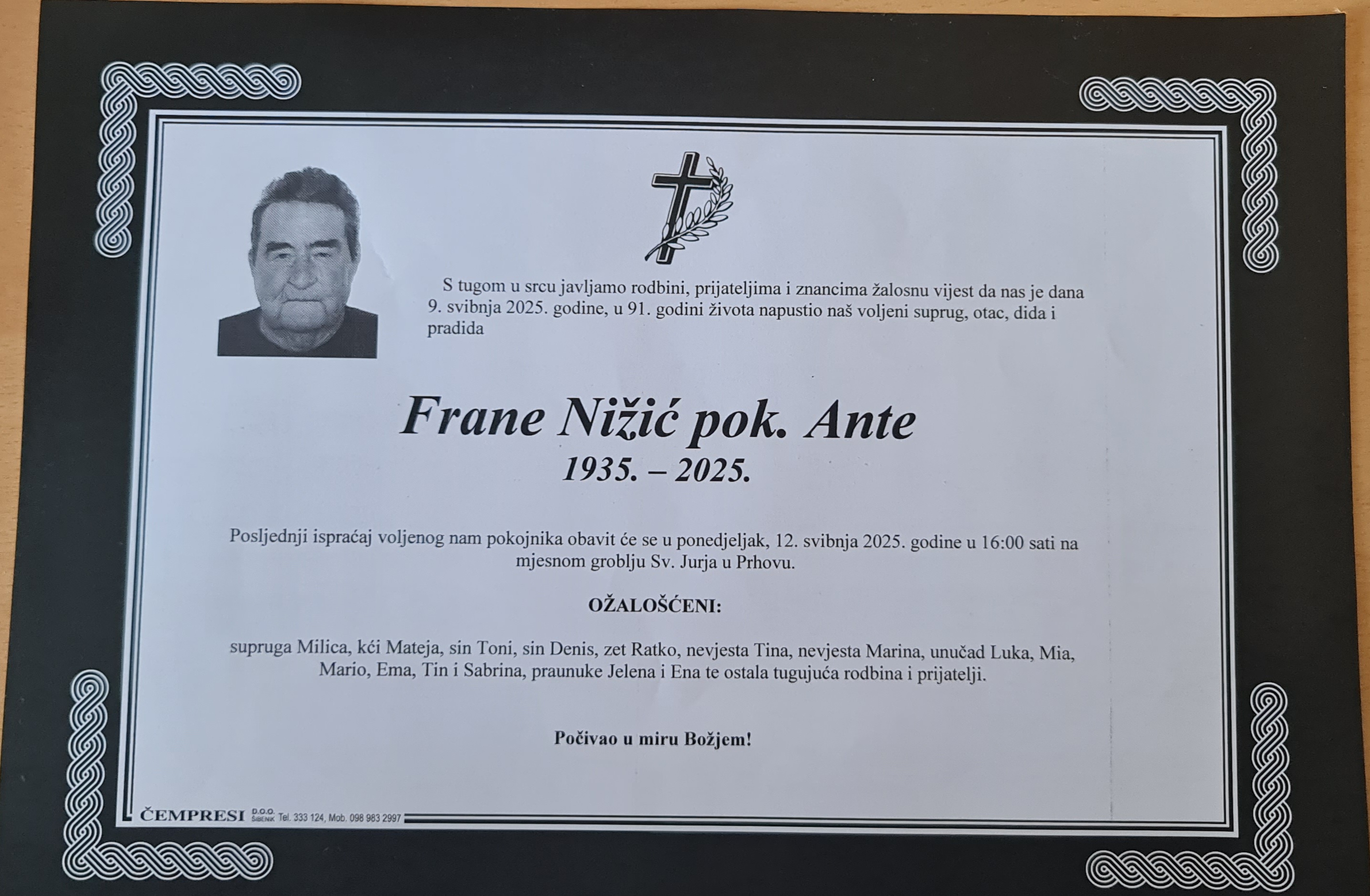 Umro Frane Nižić