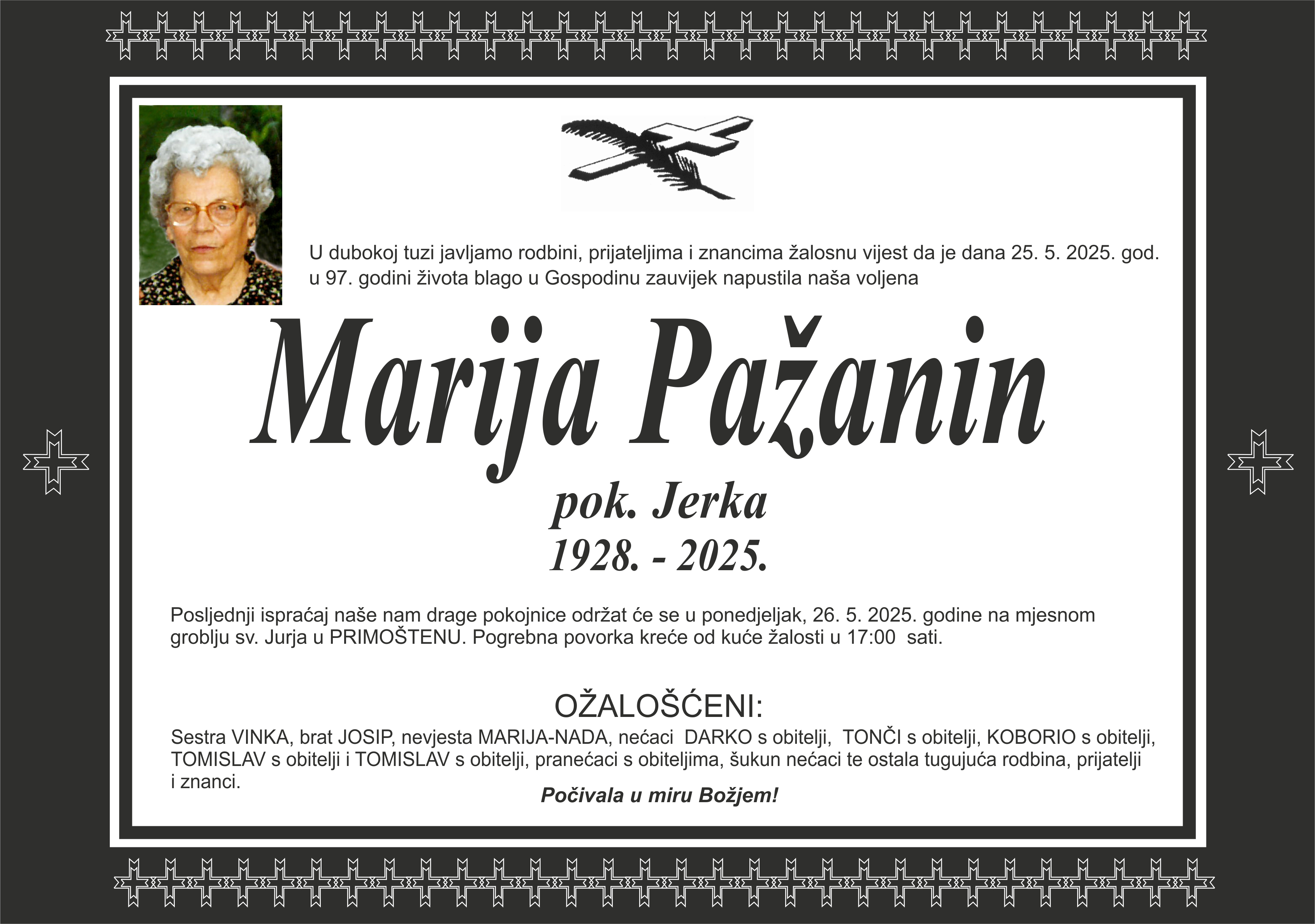 Umrla Marija Pažanin