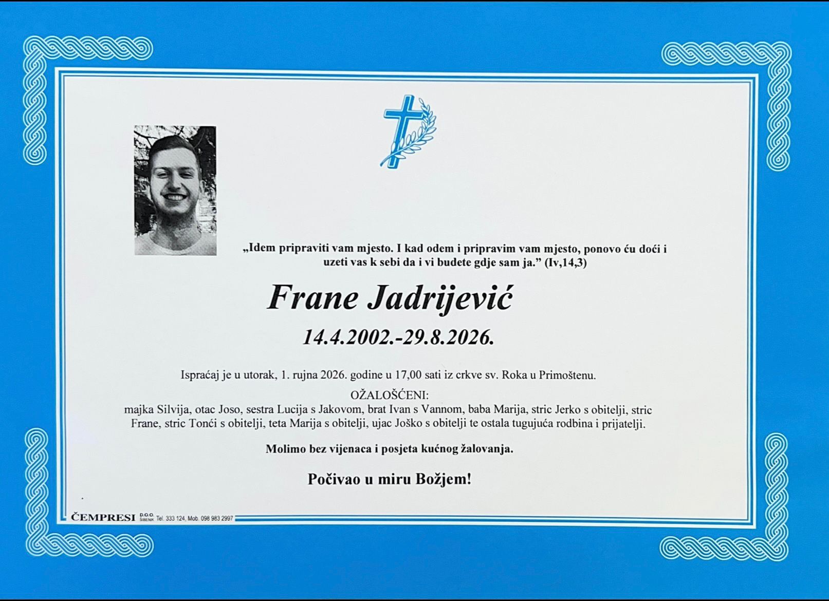 Umro Frane Jadrijević