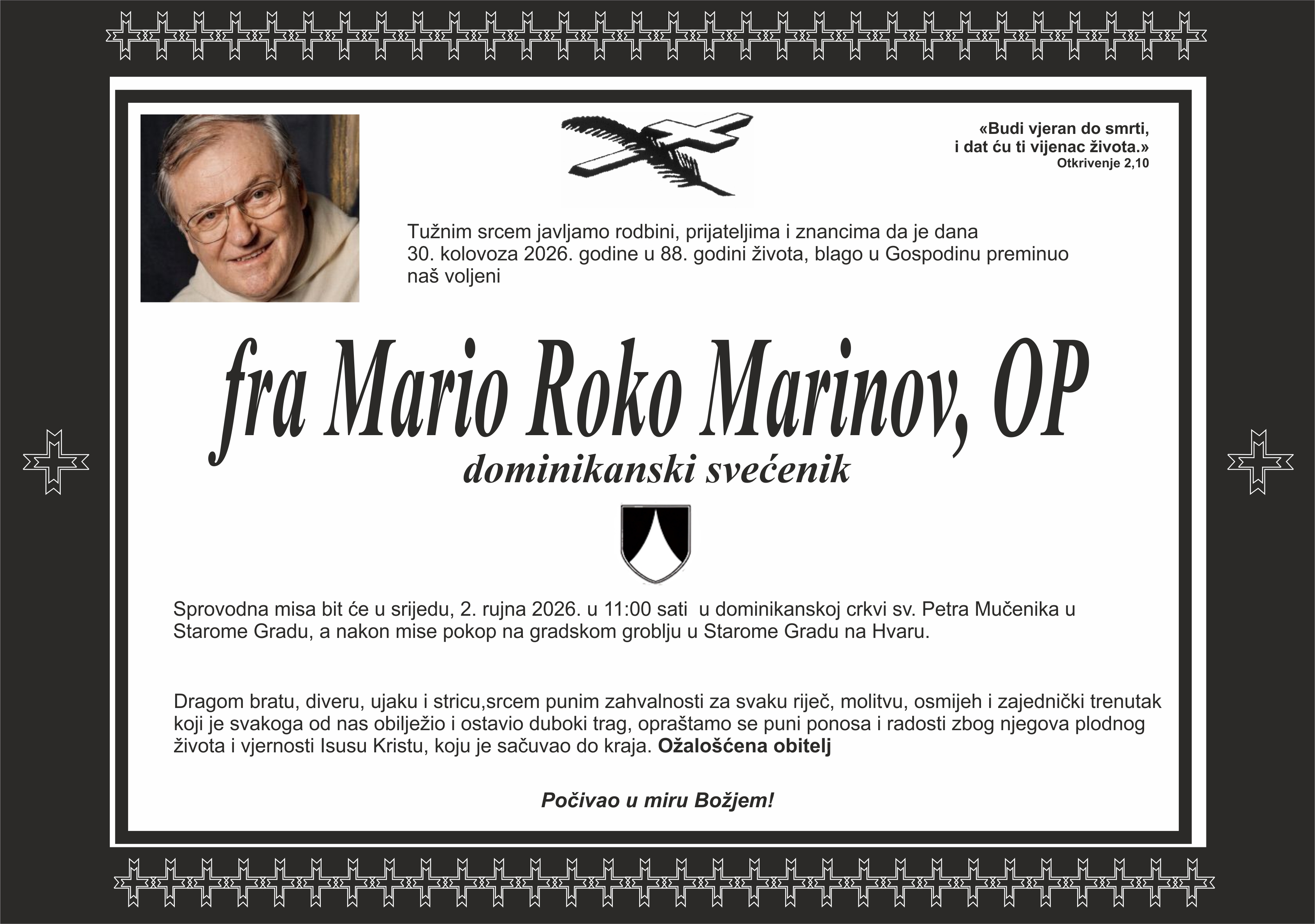 fra Mario Roko Marinov, OP 